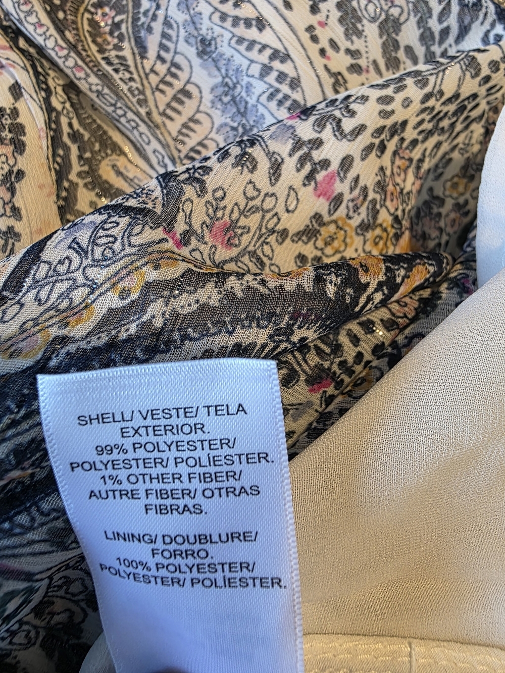 Lucky Brand Blue Paisley Tie-Neck Flutter Sleeve Blouse - Picture 5 of 5